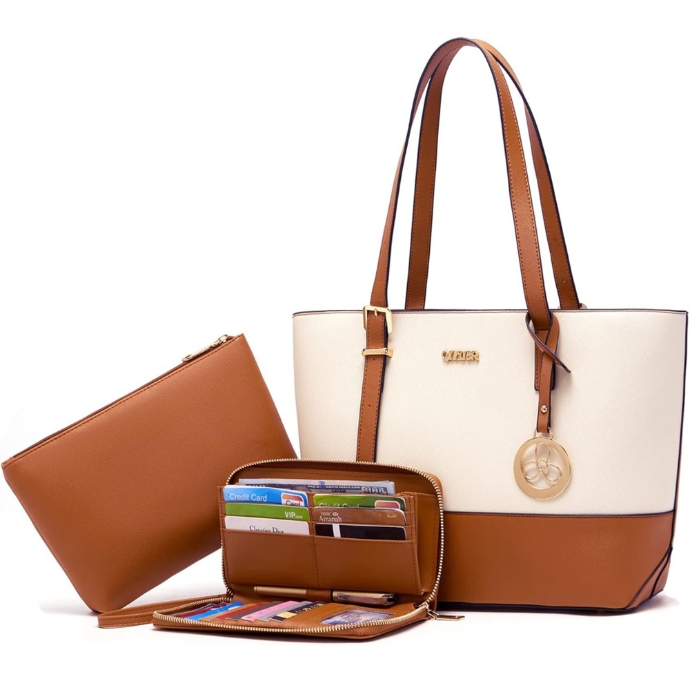 QIYUER Shoulder Bag Tote Purse Set NWT